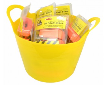 Bucket of 1in x 15ft Heavy Duty Ratchet Straps